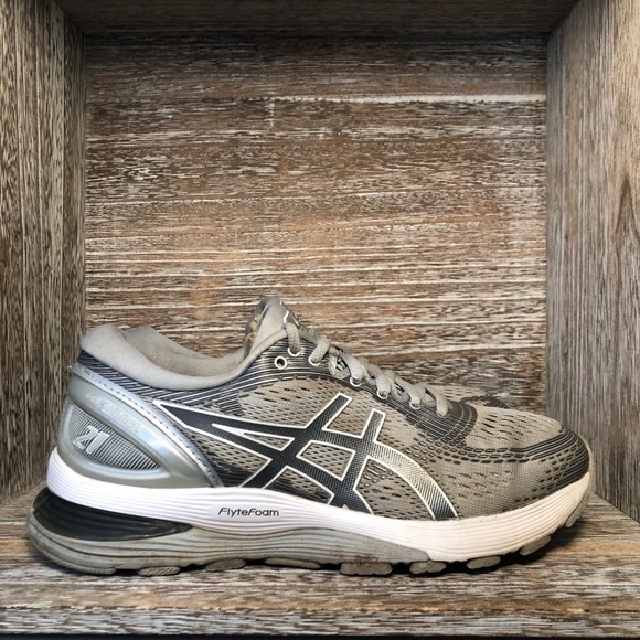 Asics Womens Gel Nimbus 21 1012A156 Gray Running - Picture 4 of 8